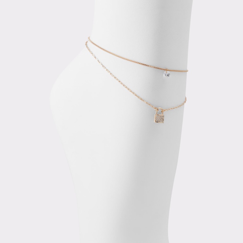 Fashion Aldo Gold-Clear Multi Jaydon Anklet