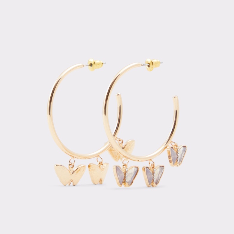 Aldo Fashion Last Chance Kendra Earrings Gold-Clear Multi