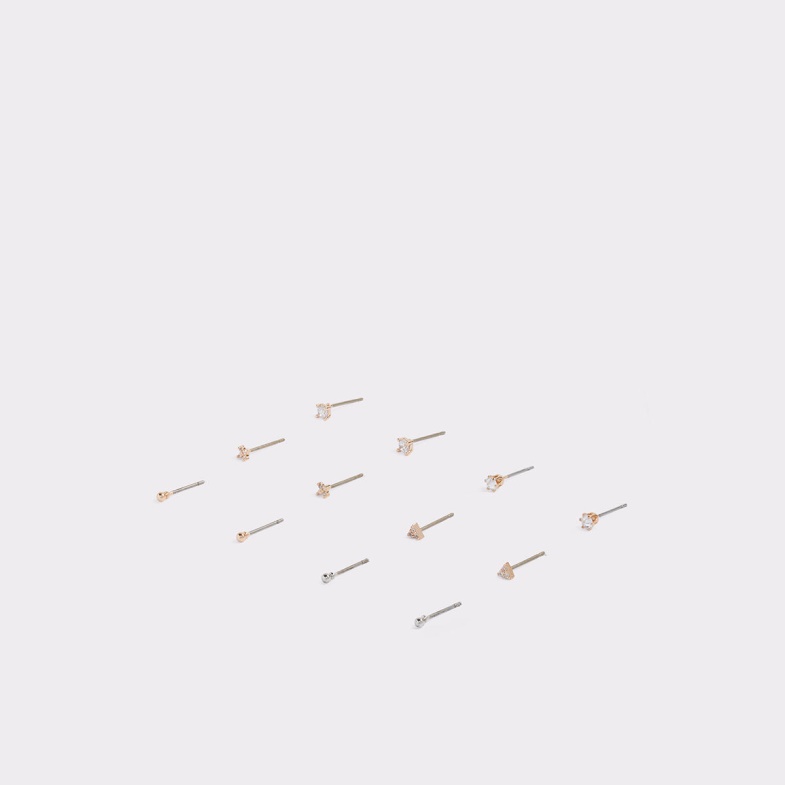 Aldo Fashion Last Chance Larawia Stud Earrings Gold-Clear Multi