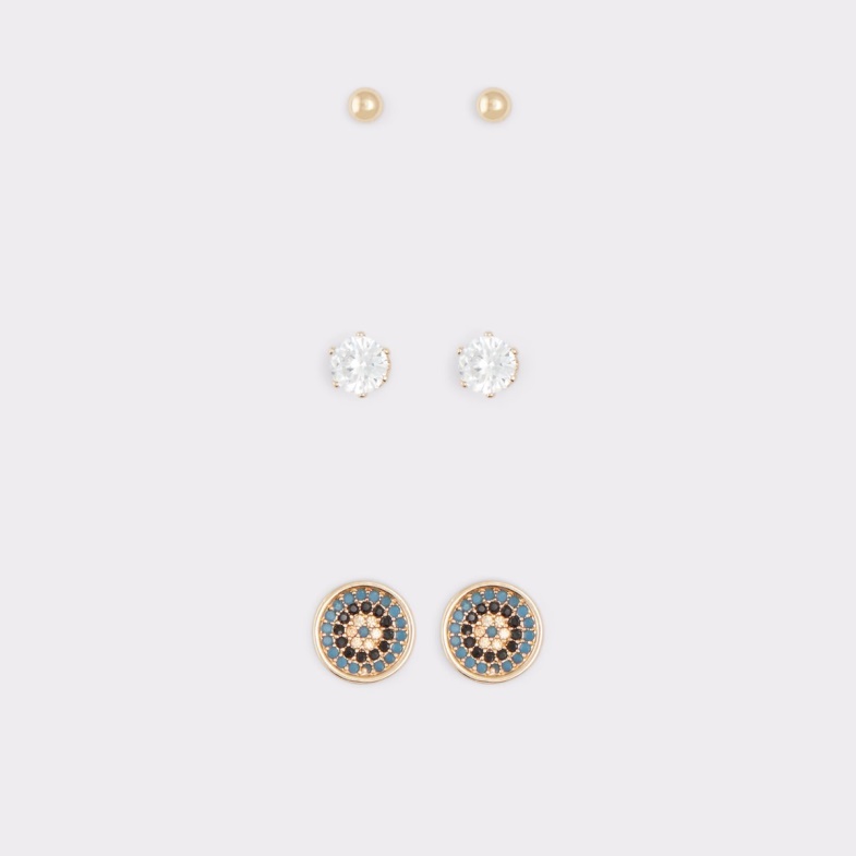 Fashion Aldo Last Chance Lialin Stud Earrings Gold-Clear Multi