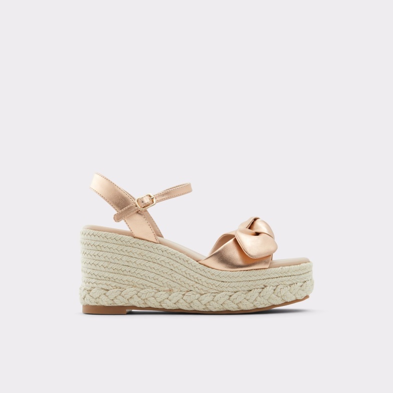 Macrama Wedge Sandal Wedge Heel Fashion Rose Gold Aldo