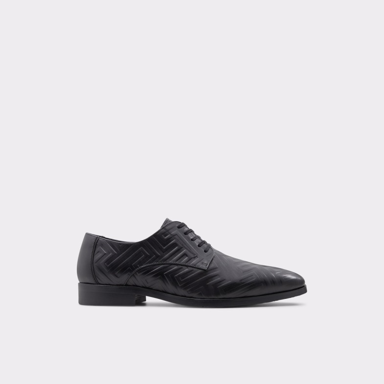 Aldo Fashion Black Leather Embossed New Arrival Montecassino Derby Shoe