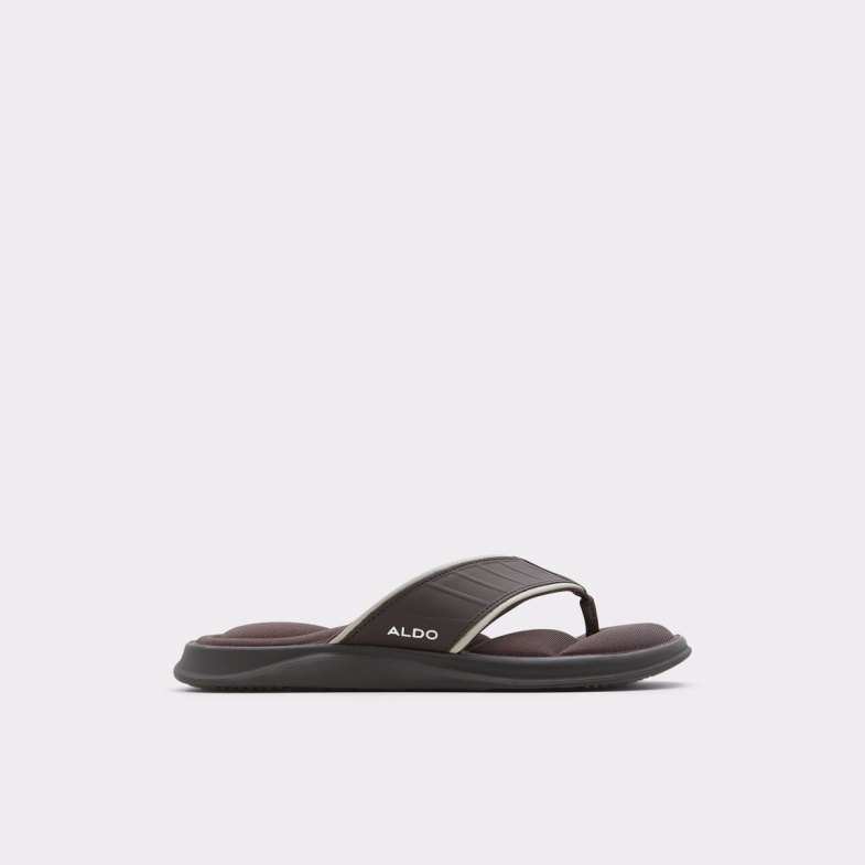 Aldo Fashion Dark Brown Rassen Flip Flops