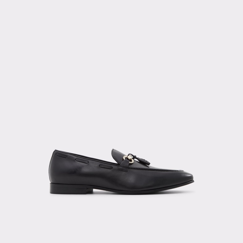 Aldo Black Leather Smooth Fashion Stokhid Loafer