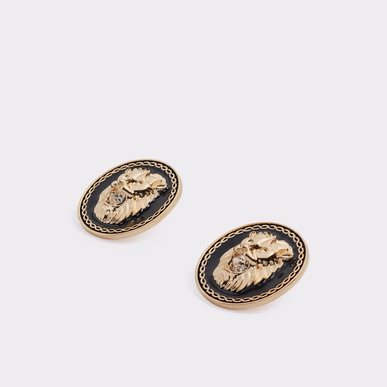Aldo Last Chance Wigolla Button Earrings Black-Gold Multi Fashion
