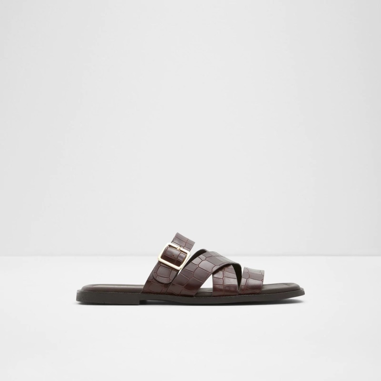 Brown Dampel Flat Sandals Aldo Fashion