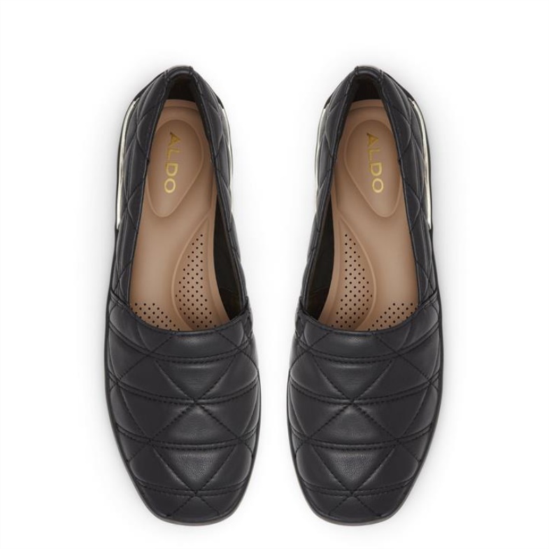 Black Aldo Quilten Slip-On Shoes Fashion Aldo