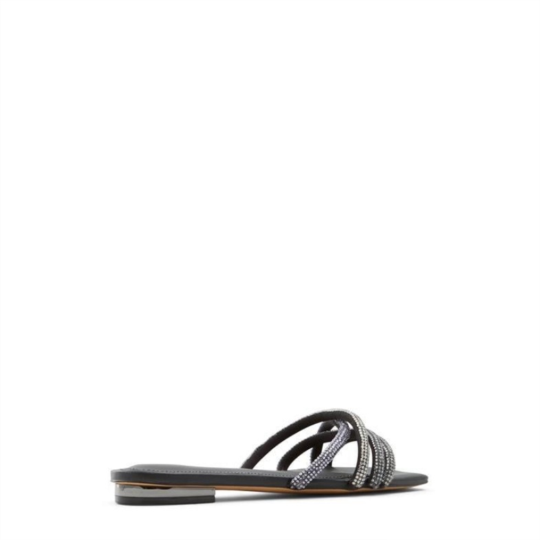 Fashion Black Aldo Rossie Flat Sandals Aldo