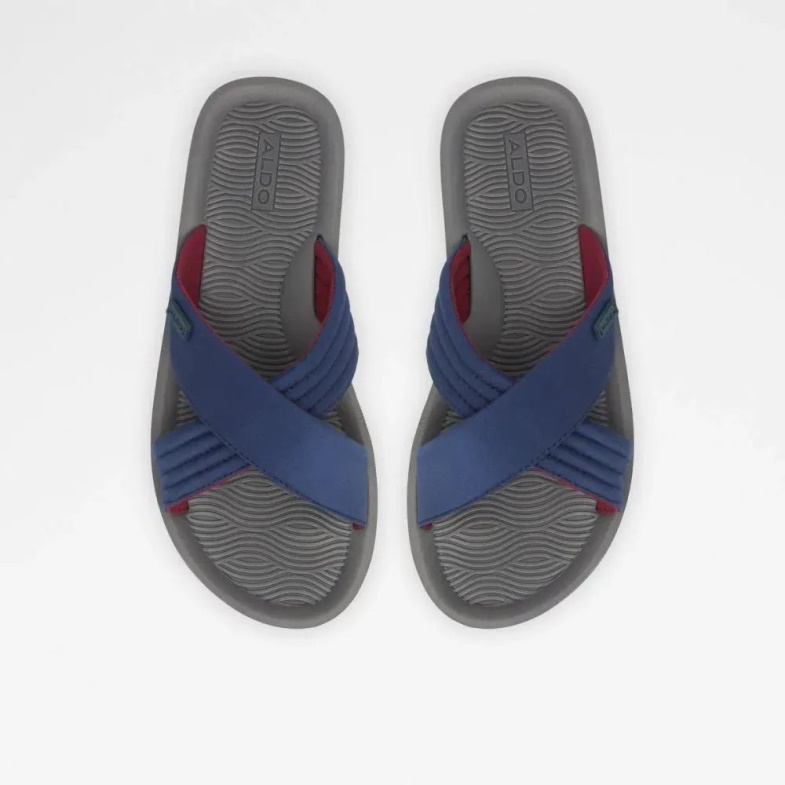 Inderpaul Men's Flat Casual Slide Sandal Aldo Fashion Navy