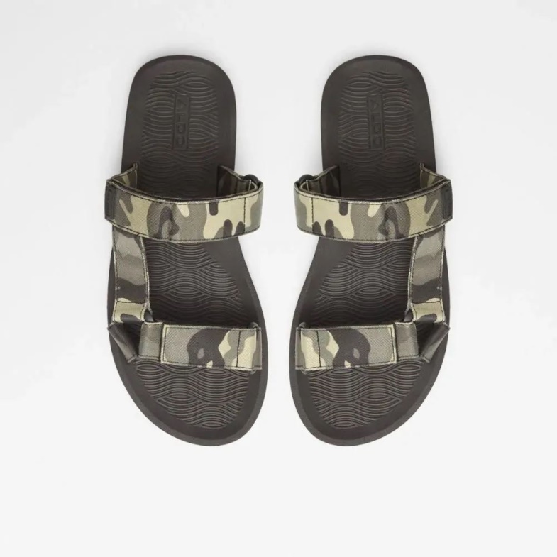 Aldo Fashion Keylar Men's Flat Casual Slide Sandal Open-Black