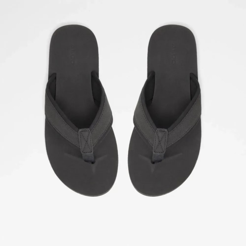 Black Orest Men's Flat Thong Sandal Fashion Aldo