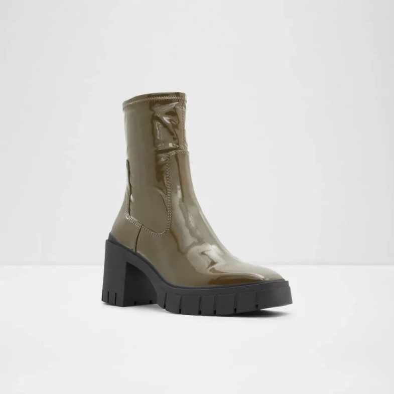 Aldo Fashion Khaki Upstage Women\'s Lug Sole Ankle Boot